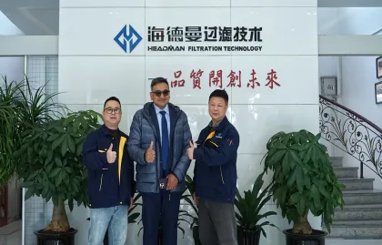 Indiase klanten bezoeken Zhejiang Headman voor inspectie en doen de handen ineen om nieuwe horizonten in filtratietechnologie te verkennen